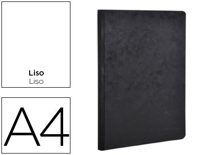 Libreta encolada Age-Bag A4 96h liso tapa cartulina color negro